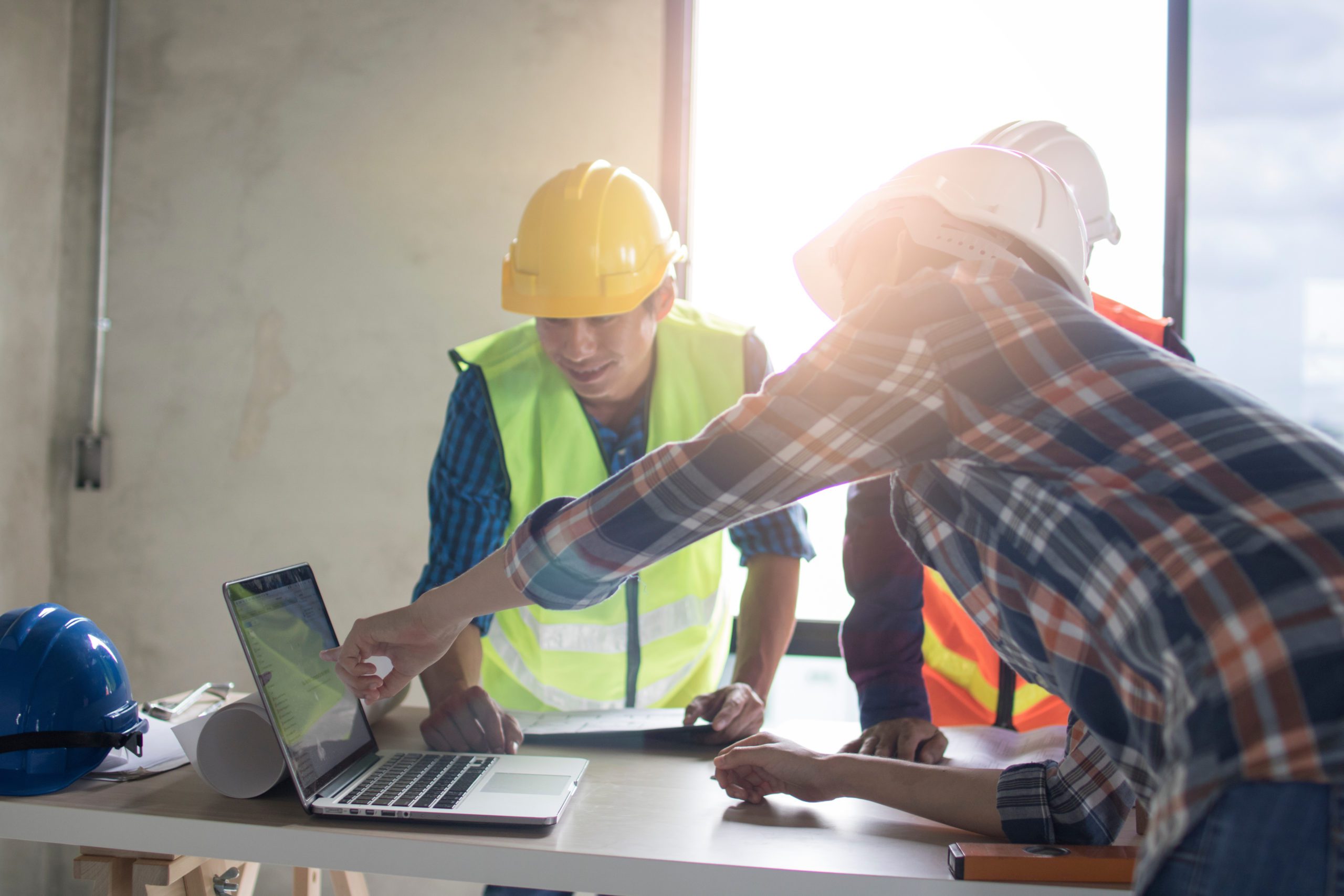 engineer team planning and discussing about construction buildin