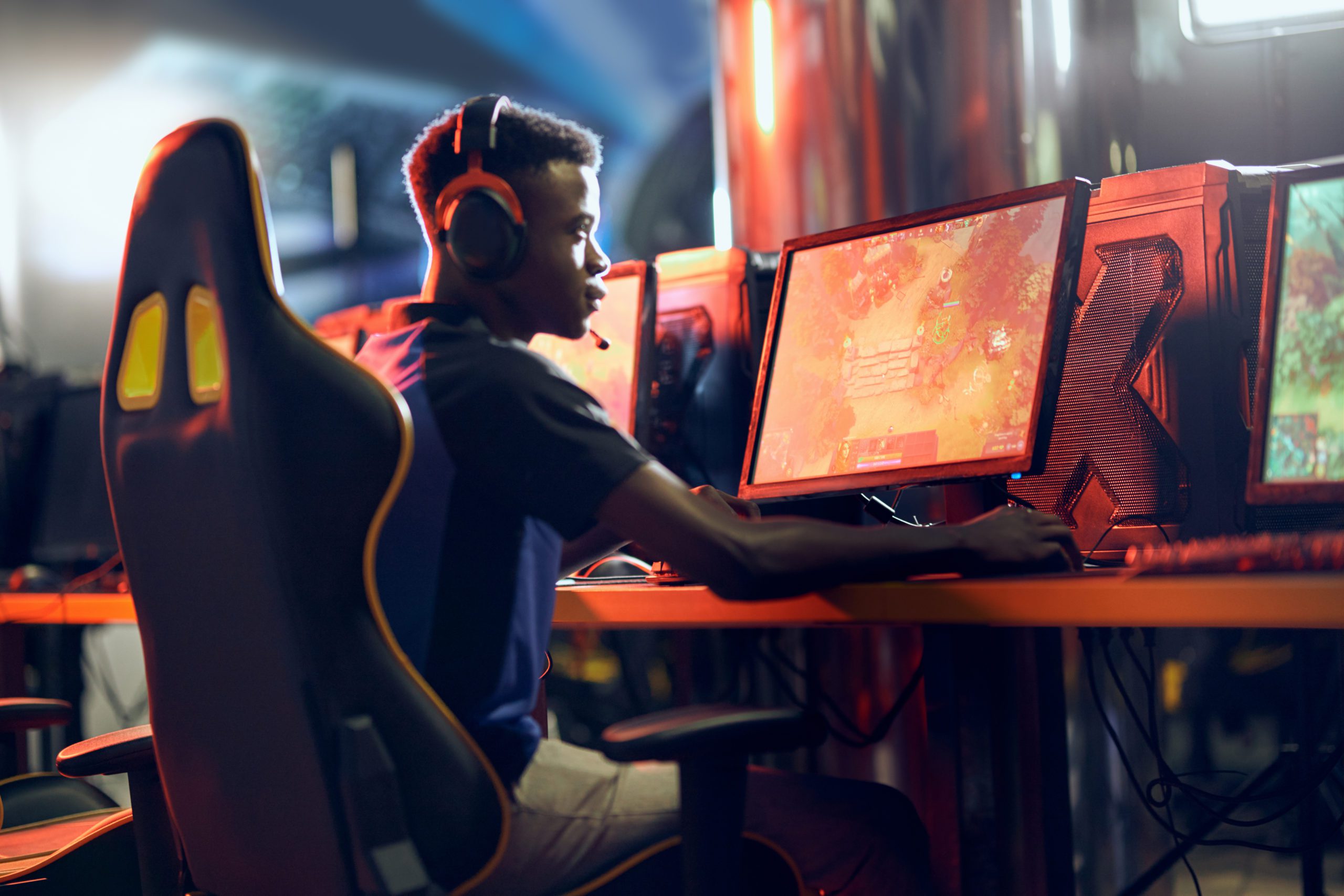 Person playing PC Game