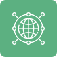 Global connectivity network icon in green.