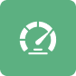 Speedometer icon on green background